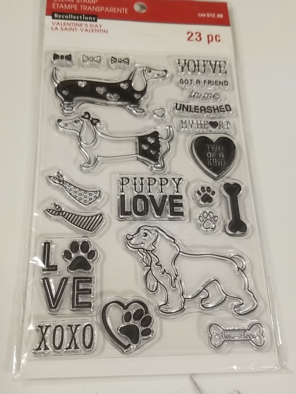 Recollections Puppy Love Clear Stamps Valentine's day